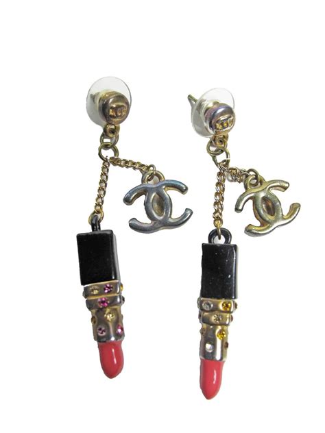 chanel lipstick earrings